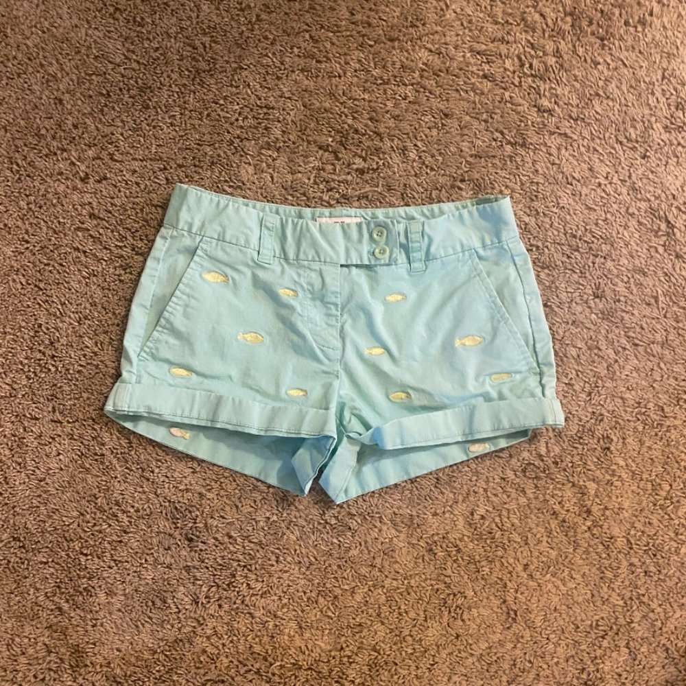 Vineyard Vines Embroidered Yellow Fish Shorts